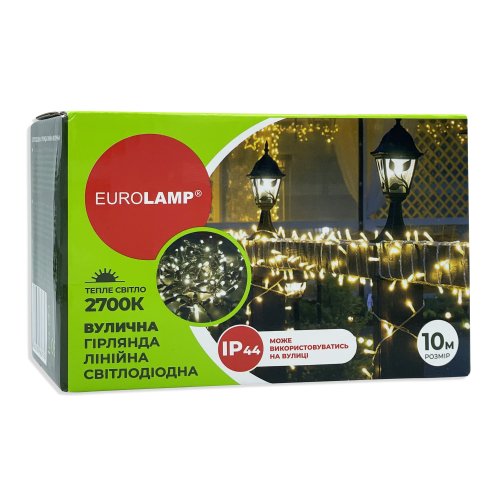 Вулична Led гірлянда Eurolamp 100шт 10м теплий білий LED-GL-100/10/27(SL)