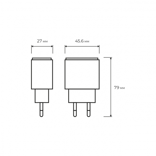 Мережевий зарядний пристрій Euroelectric 20W QC3.0 USBA+Type-C Charger-18/20W