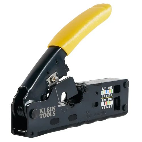 Обжимной инструмент Klein Tools для разъемов RJ45 и RJ11/RJ12 с функцией резки и зачистки кабеля KT-VDV226-107