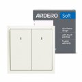 Вимикач Ardero EV112L-S Soft двоклавішний з підсвічуванням білий 8691