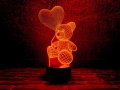 3D світильник "Ведмедик з кулькою" з пультом+адаптер+батарейки (3ААА) 3DTL-0011