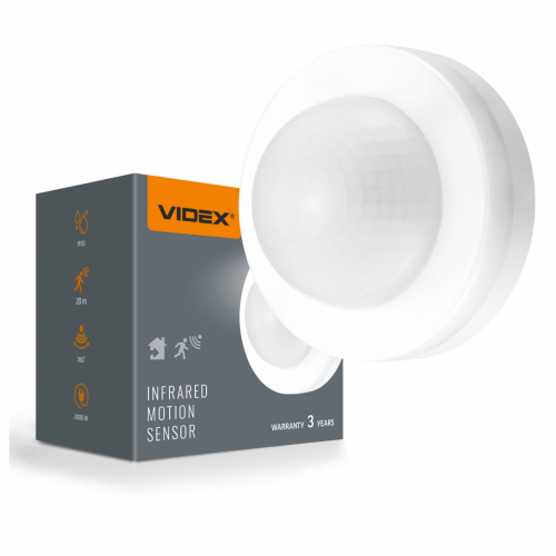 Датчик руху та освітленості Videx 2000W IP20 інфрачервоний білий VL-SPC46W