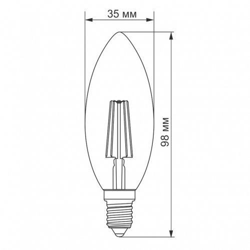 LED лампа Titanum Filament C37 4W E14 4100K TLFC3704144