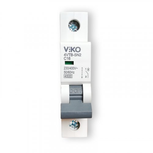 Автоматический выкл. VIKO 1P, 16A, 4,5kA (4VTB-1C16)