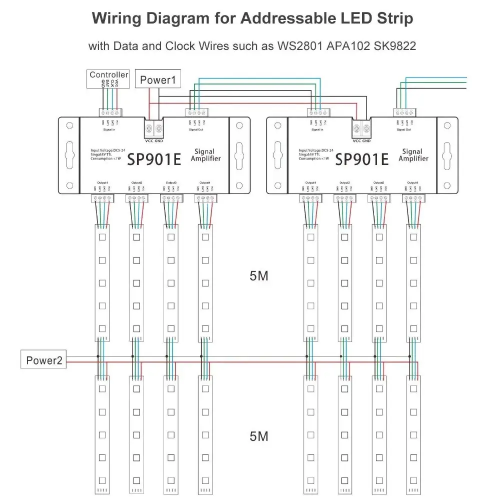 RGB підсилювач LT сигналу SPI  5-24V для адресної стрічки RGB/RGBW 072021