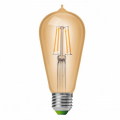 Мультипак Eurolamp "1+1" LED лампа филамент (filament) ST64 7W E27 4000K (deco) MLP-LED-ST64-07274(Amber)