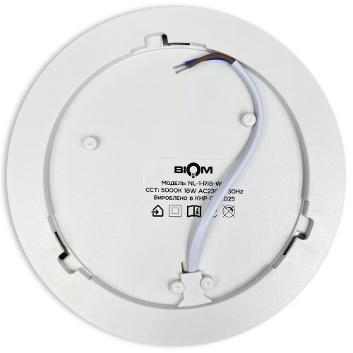 LED світильник накладний Biom 18W 5000К IP40 круглий білий NL-1-R18-W-5 25788