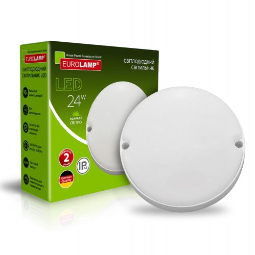 LED світильник Eurolamp накладний круглий ЖКГ 24W 5000K IP65 LED-NLR-24/50(G6)