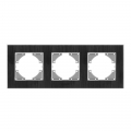 Рамка чорний алюміній 3 поста горизонтальна Videx Binera VF-BNFRA3H-B