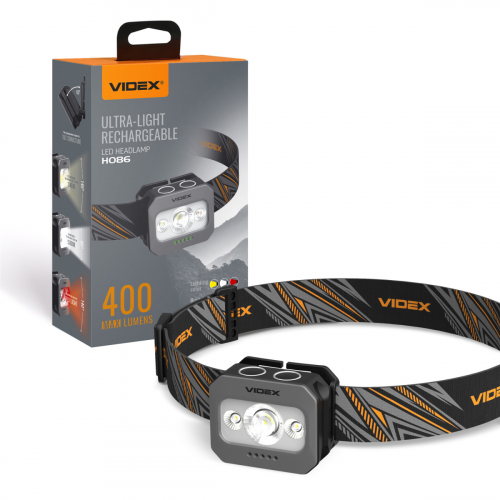 Налобний світлодіодний акумуляторний LED ліхтар Videx H086 400Lm 5000K IP65 VLF-H086