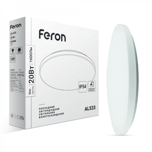 LED светильник Feron AL533 20W 6500K накладной круг (40221) 7450