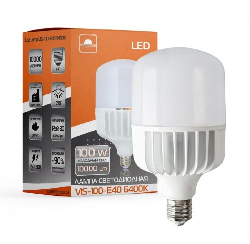 LED лампа Евросвет 100W Е40 6400K (VIS-100-E40) 000040894