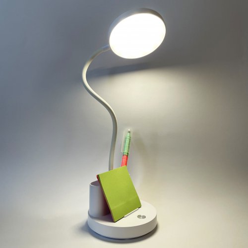 Настольная LED лампа аккумуляторная Lebron L-TL-L-40 5W 4100К гибкая белая 15-13-40