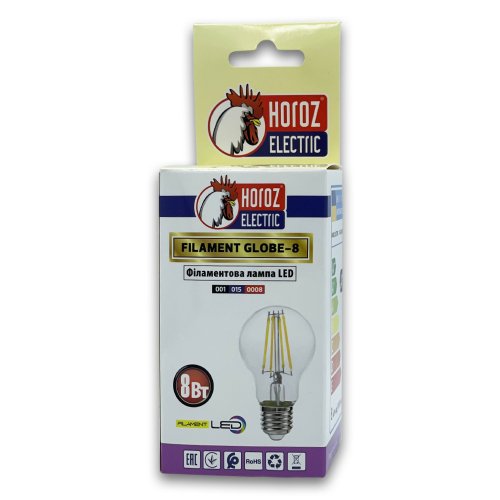 Світлодіодна LED лампа Horoz Filament GLOBE-8 8W E27 4200K 001-015-0008-030