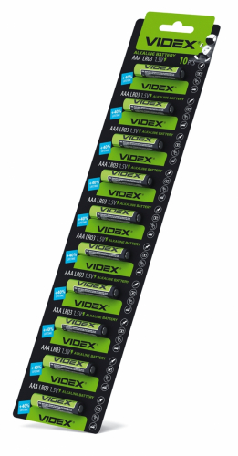 Батарейки лужні Videx LR03/AAA, 1.5V BLISTER CARD блістер 10шт. LR03/AAA/10/BC