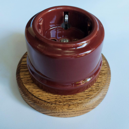 Подрозетник Одинарный Retro-R деревянный Ясень темный CSO.R1.ash03