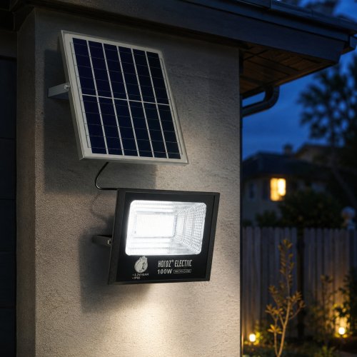 Світлодіодний LED прожектор на сонячній батареї Horoz TIGER 100W 6400К IP65 068-012-0100-010