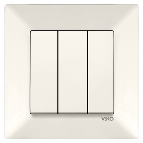 Выключатель 3-х клавишный Viko Meridian кремовый (90970268-WH)