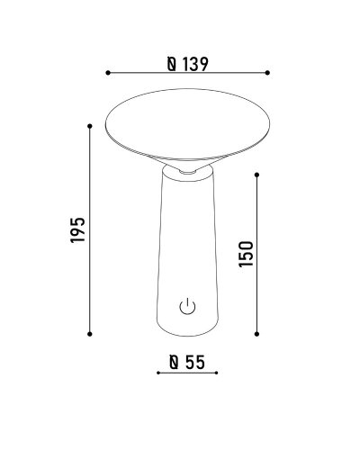 Настольная LED лампа аккумуляторная Kloodi 5W 2700K/4000K/6500K IP20 белый TA-5V RIO CCT WH