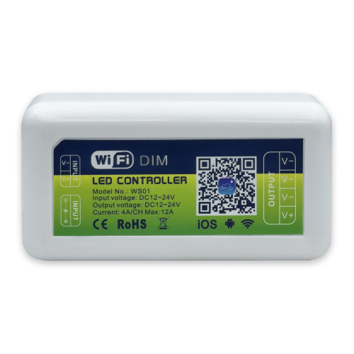 LED диммер LT WiFi WS01 12-24 V 12 А 144Вт для одноколірних стрічок 70031