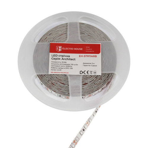 LED лента ElectroHouse Architect 120шт/м 13.5W/м IP20 12V синий EH-STR11ARB
