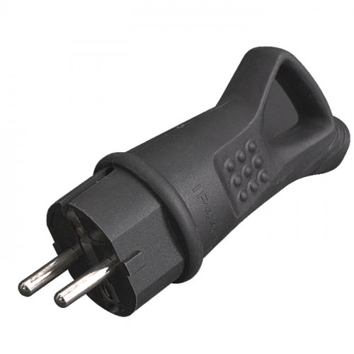Вилка сетевая с заземлением 16А ELM PDR-ER B IP44 с ручкой прямая 41-0045