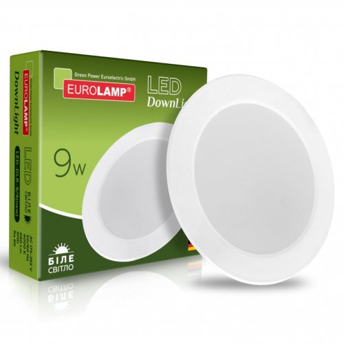 Точковий LED світильник Downlight Eurolamp 9W 4000K LED-DLR-9/4(new)
