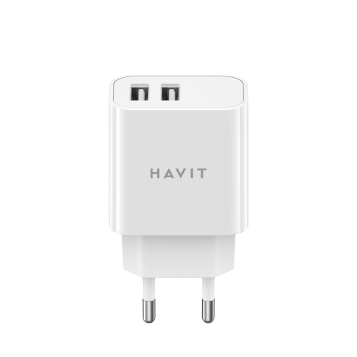 Мережевий зарядний пристрій HAVIT 15W 2xUSB-A White HV-UC006B-WH