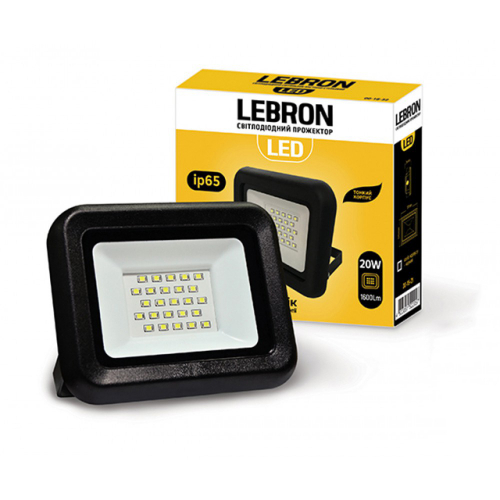 LED прожектор Lebron L-LF 20W 6200К IP65 DC12V 17-09-20