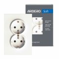 Розетка Ardero ER122-W подвійна з заземленням біла 8632 Розетка Ardero ER122-W подвійна з заземленням біла 8632