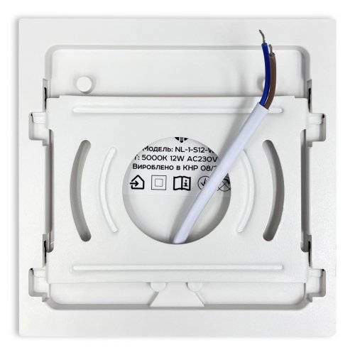 LED світильник накладний Biom 12W 5000К IP40 квадрат білий NL-1-S12-W-5 25791