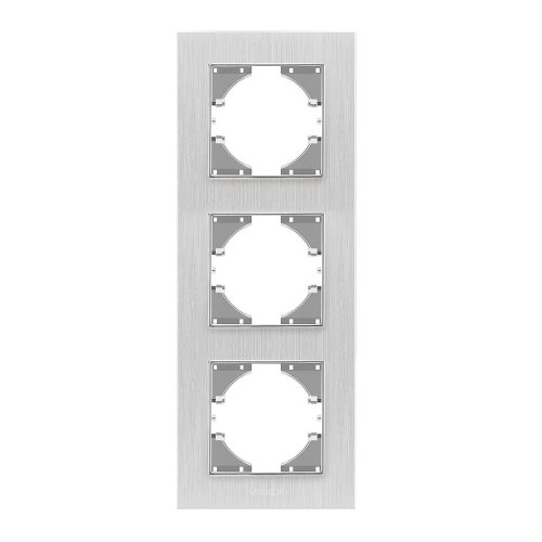 Рамка Videx Binera 3 поста вертикальная сріблястий алюміній VF-BNFRA3V-SL