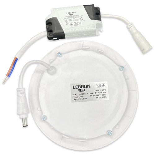 LED cветильник Lebron L-PR-641 6W 4100К круг 12-10-06
