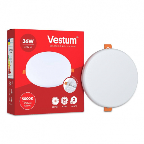 LED світильник Vestum коло "без рамки" 36W 4100К 1-VS-5509