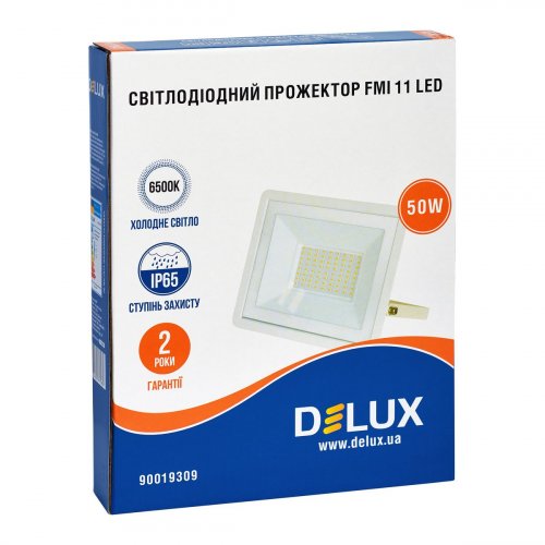 LED прожектор Delux FMI 11 50W 6500К IP65 белый 90019309