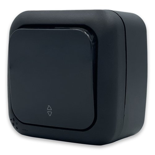 Вимикач зовнішній прохідний Viko Palmiye Чорний IP54 90555104