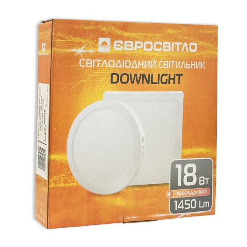 LED cветильник Downlight Евросвет 18Вт 6400К накладной круг LED-SR-225-18 000038835