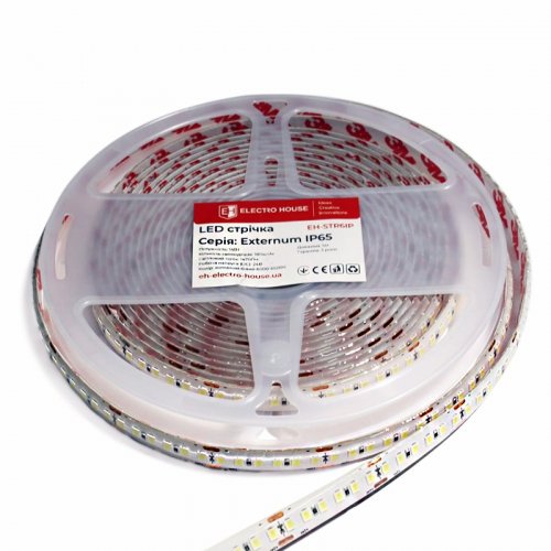 LED лента ElectroHouse Externum IP65 SMD2835 180шт/м 14W/м 24V 6500K EH-STR6IP