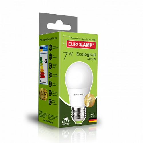 LED лампа Eurolamp A60 7W E27 4000K LED-A50-07274(P)