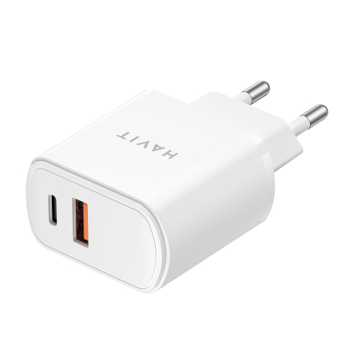 Мережевий зарядний пристрій HAVIT 20W USB-A+USB-C White HV-UCP019-WH