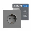 Розетка Ardero ER121-G Soft одинарная с заземлением серая 8651 Розетка Ardero ER121-G Soft одинарная с заземлением серая 8651