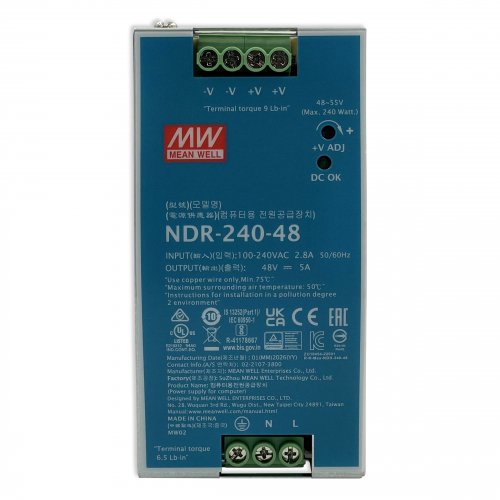 Блок питания на DIN-рейку Mean Well 240W 5A 48V NDR-240-48