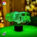 3D светильник "Автомобиль 12" с пультом+адаптер+батарейки (3ААА) 08-013