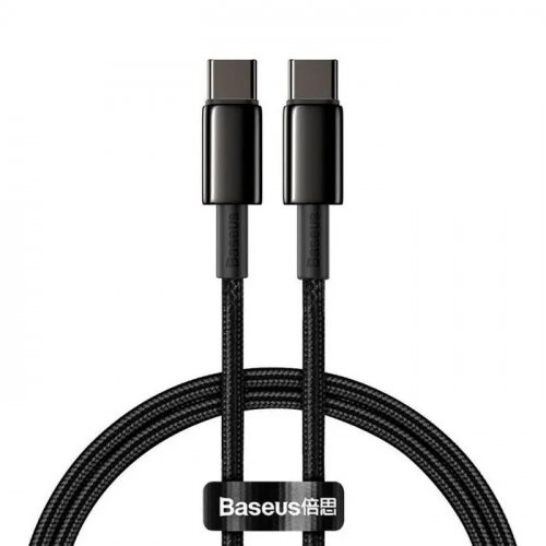 Кабель соединительный зарядный Baseus Tungsten Gold Type-C to Type-C 100W 1м черный bas-100