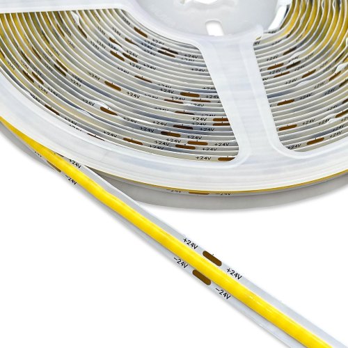 LED стрічка OEM COB 320шт/м 10W/м 24V 8мм IP33 (3000-3500К) 10 метрів ST-24-8-COB-320-WW 27340