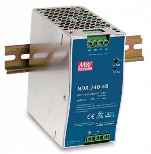 Блок живлення на DIN-рейку Mean Well 240W 5A 48V NDR-240-48