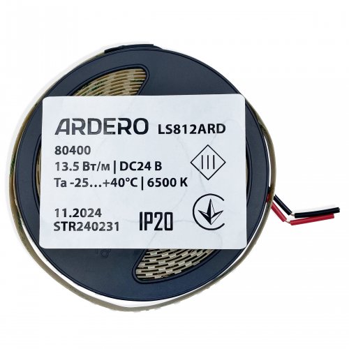 LED лента Ardero LS812ARD PRO SMD2835 120шт/м 13.5W/м IP20 24V 6500K (5 метров) 8277