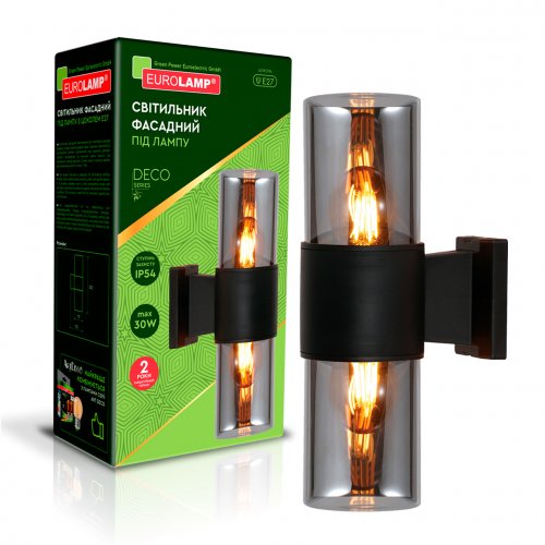 Уличный светильник Eurolamp DECO R 2xЕ27 IP54 черный BRA-2xE27(DECO)R