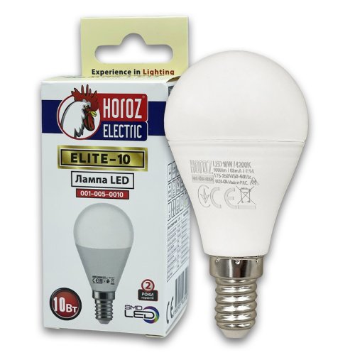 LED лампа Horoz шарик ELITE-10 10W E14 4200K 001-005-0010-030