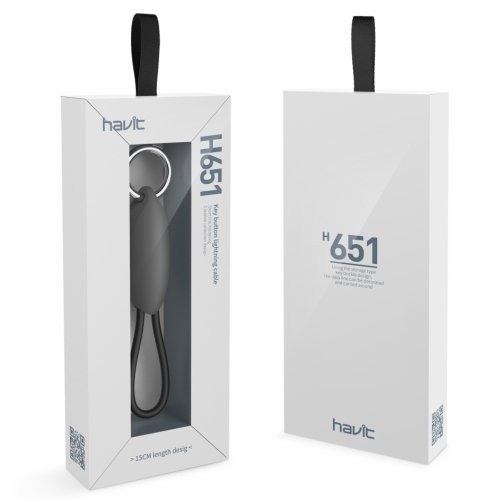 Кабель брелок з'єднувальний зарядний HAVIT HV-H651 USB to Lightning 22см HV-H651